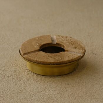 Round Brass And Black Metal Ashtray, 4 of 7