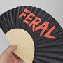 Handheld Feral In Red Folding Fan, thumbnail 1 of 3