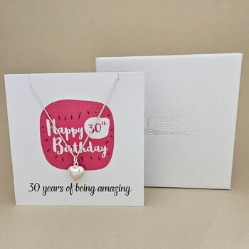 Boxed 30th Birthday Heart Necklace Card, 2 of 3