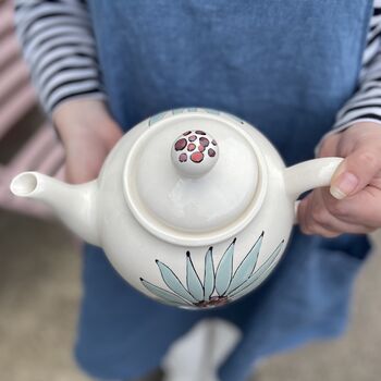 Personalised Hand Painted Dahlia Flower Teapot, 4 of 6