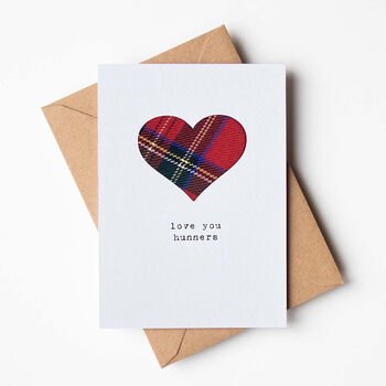 Love You Hunners Scottish Love Card Real Tartan, 2 of 8