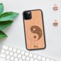 Ying Yang Floral Wooden Case iPhone Samsung Google, thumbnail 1 of 6