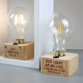 Personalised You Light Up My Life LED Bulb Table Lamp, 3 of 3