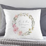 Personalised Floral Wedding Anniversary Cushion, thumbnail 1 of 3