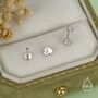 Sterling Silver 5mm Heart 16 G Flat Back Stud Earrings, thumbnail 7 of 11