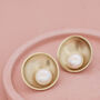 9ct Gold Pearl Earrings. Solid Gold Stud Earrings, thumbnail 1 of 11