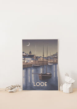 Looe Cornwall Travel Poster Art Print, 2 of 8