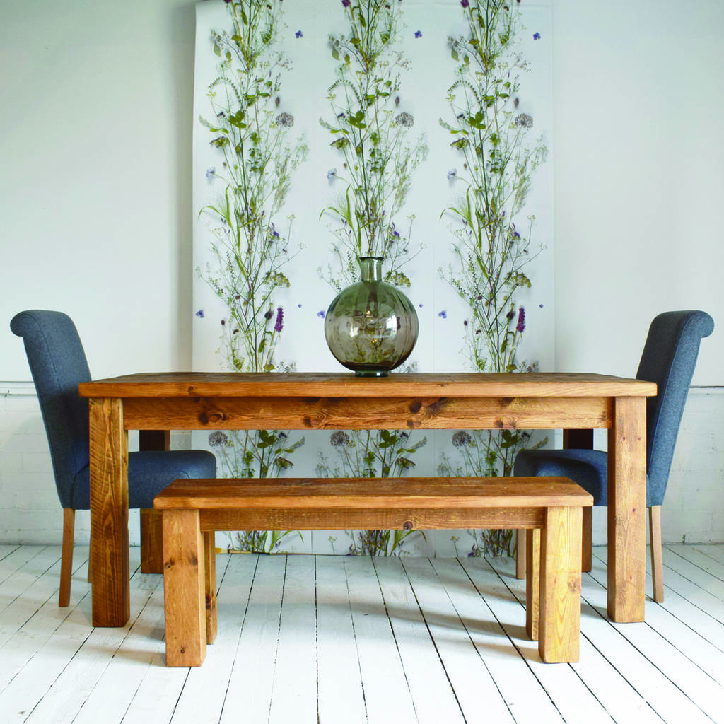 Solid Wood Dining Table By H&F | notonthehighstreet.com