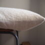 White Boucle And Linen Tie Scatter Cushion, thumbnail 9 of 9