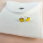 Sterling Silver Yellow Chick Stud Earrings, thumbnail 5 of 6