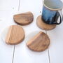 Wood And Marble Drink Coasters Set Four, thumbnail 3 of 5