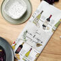 Wine And Cheese Pairings Personalised Tea Towel, thumbnail 1 of 7