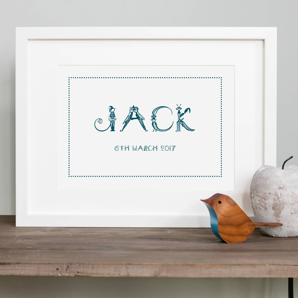 personalised-vintage-font-name-print-in-mount-by-mimi-mae-notonthehighstreet