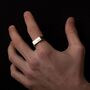 Engraved Silver Rectangle Signet Ring, thumbnail 8 of 12