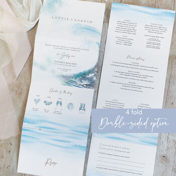 Ocean Road Concertina Wedding Invitations With Integrated RSVP, 4 of 7