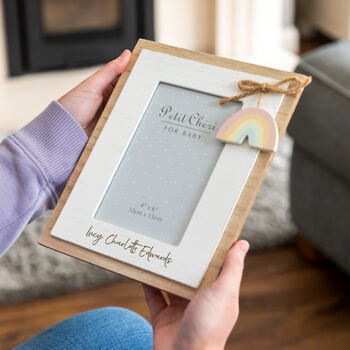 Personalised New Baby Gift Rainbow Photo Frame, 3 of 4