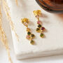 Multicoloured Tourmaline Gold Plated Silver Earrings, thumbnail 5 of 6