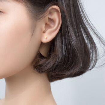 Sterling Silver Colourful Crystal Triangle Stud Earrings, 3 of 6