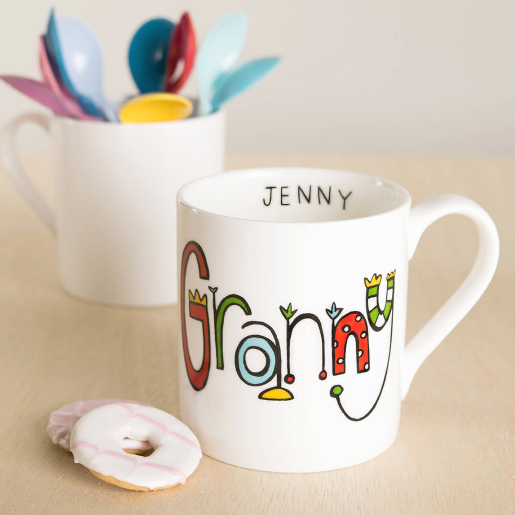 Personalised Grandma Mug By Mary Fellows
