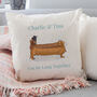 Sausage Dogs Personalised Wedding Cushion Gift, thumbnail 2 of 2