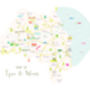 Map Of Tyne And Wear Art Print, thumbnail 6 of 7