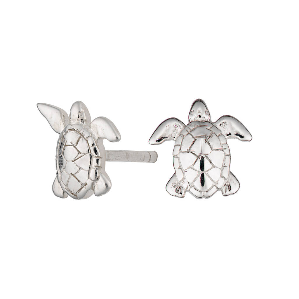 Sterling Silver Turtle Stud Earrings By Lily Charmed ...