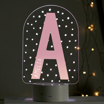 Personalised Pink Initial LED Nightlight, 5 of 5