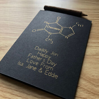 Personalised Chocolate Molecule Father's Day Card, 8 of 8