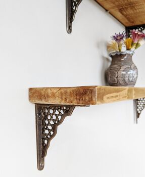 Natural Wood Shelf With Decorative Brackets, 3 of 3