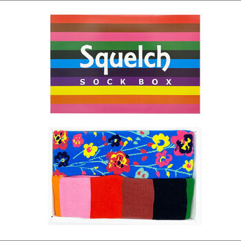 Gift Set Of Two Pairs Of Squelch Adult Socks Rainbow, 3 of 4
