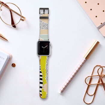 Abstract Collage Vegan Leather Apple Watch Band, 6 of 7