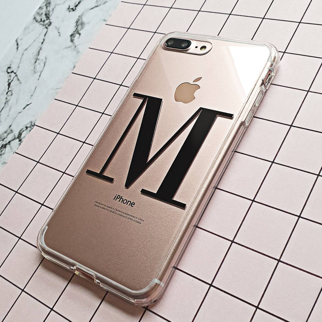 Clear And Black Alphabet Monogram Phone Case By Rianna Phillips