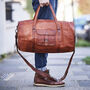 Leather Duffel Travel Bag, thumbnail 2 of 5
