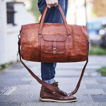 Leather Duffel Travel Bag, 2 of 5