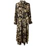 'Mika' Rich Brown And Gold Floral Print Long Tiered Dress, thumbnail 6 of 6