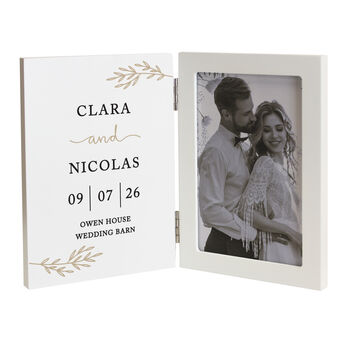 Personalised Anniversary Wooden Hinged 6x4 Photo Frame, 4 of 5