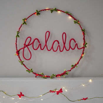 Velvet Bow Light Up Christmas Wreath, 3 of 6