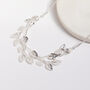Silver Colour Small Leaf Necklace, thumbnail 2 of 3