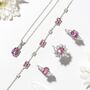 Pink Sapphire Pendant Necklace In Sterling Silver And Gold, thumbnail 2 of 12