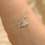 925 Silver Five Round Ball Slim Payal Anklet, thumbnail 2 of 10