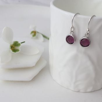 February Amethyst Birthstone Earrings, 2 of 3