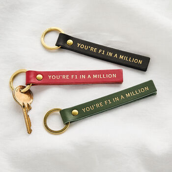 'You're F1 In a Million' Personalised Formula One Leather Keyring, 3 of 4