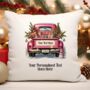 Personalised Christmas Vintage Truck Cushion – Choose Colour And Add Wording, thumbnail 6 of 9
