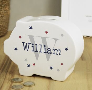 Personalised Name And Big Initial Piggy Bank, 3 of 3