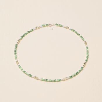 Green Metallic Beaded Necklace, 5 of 7