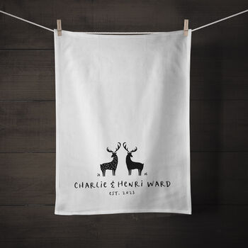 2nd Anniversary Gift Cotton Tea Towel, 2 of 3