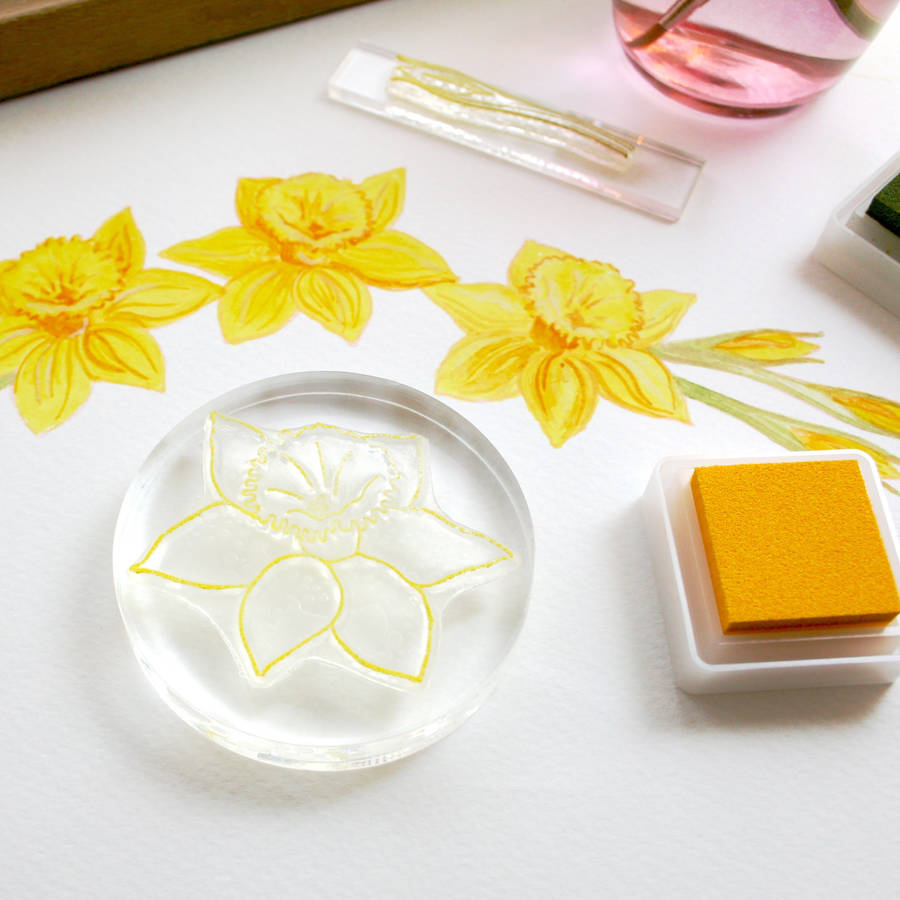Daffodil Flower Crystal Clear Stamps By Little Stamp Store