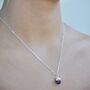 February Birthstone Amethyst Crystal Necklace, thumbnail 2 of 5