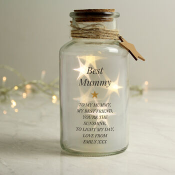 Personalised Message Star LED Glass Jar Light, 2 of 6