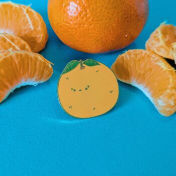 Orange Kawaii Enamel Pin Badge, 5 of 5
